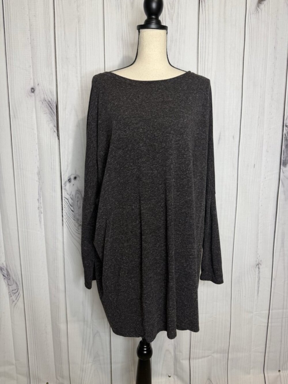 Silence & Noise Long Sleeve Oversized Knit Dress Sz L Dolman Sleeve Gray